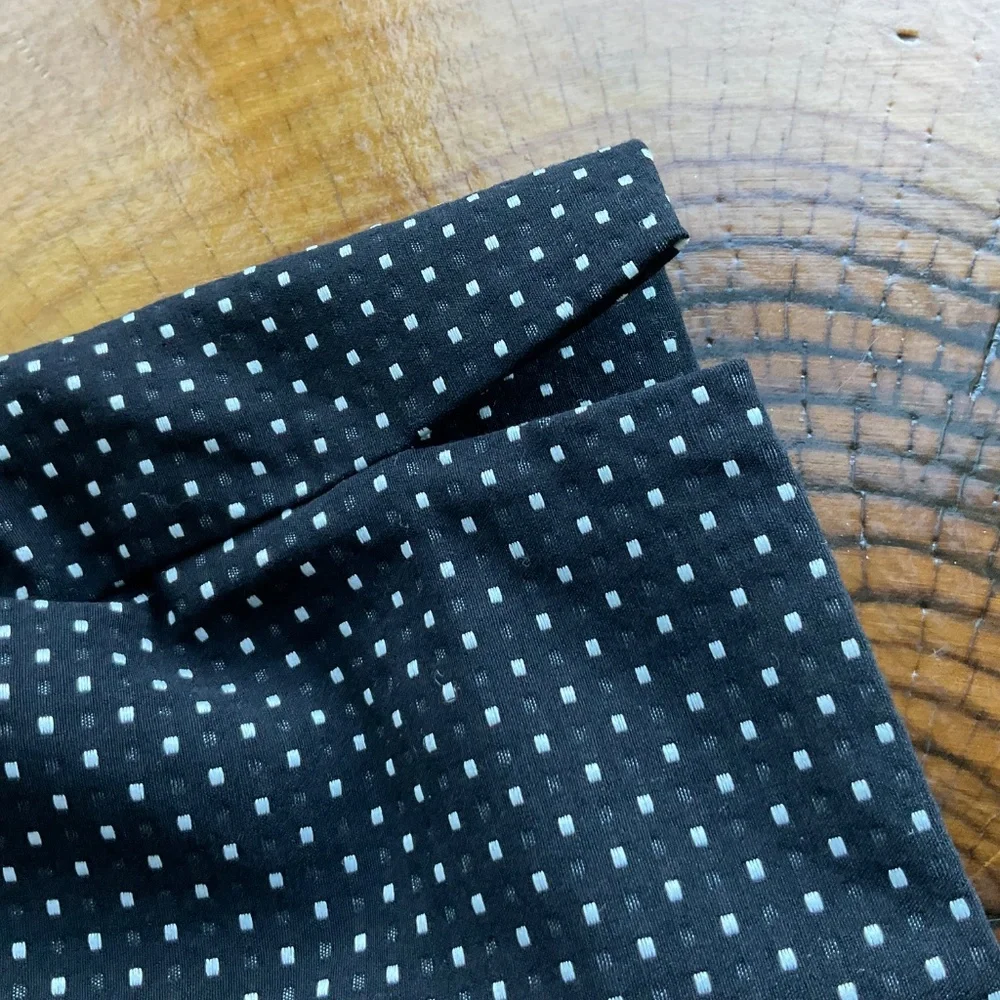 CAbi #5175 Pants Cropped Trousers Black White Polka Dot Side Zip Women's Size 4